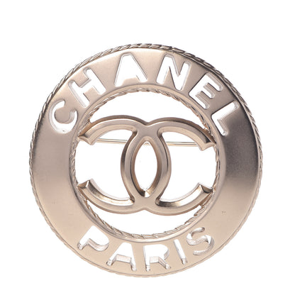 Chanel Metal CC Paris Brooch Light Gold 1 of 5