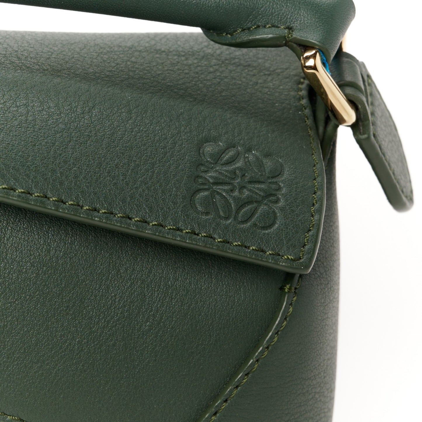 Calfskin Mini Puzzle Edge Bag Vintage Khaki