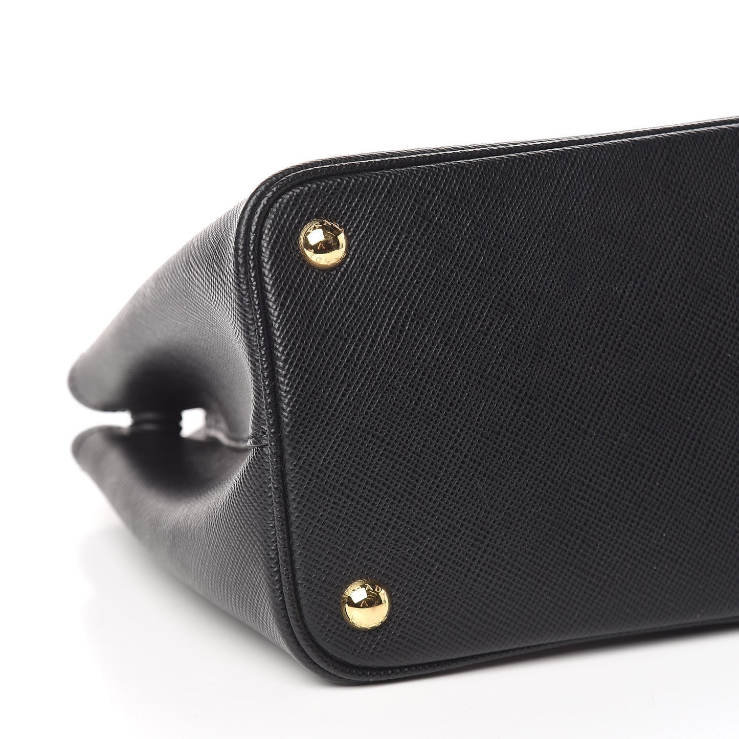Saffiano Cuir Crocodile Small Double Bag Black Rosso