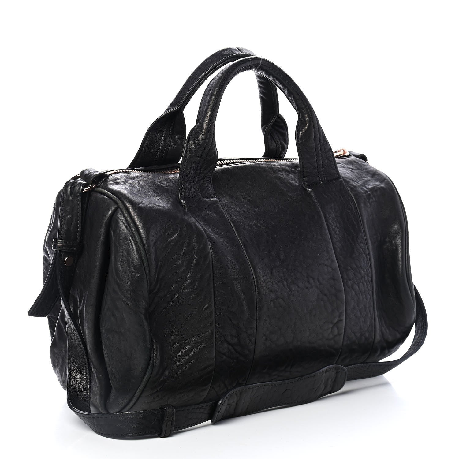 Alexander Wang Pebbled Lambskin Rocco Black Rose Gold Hardware 2 of 4