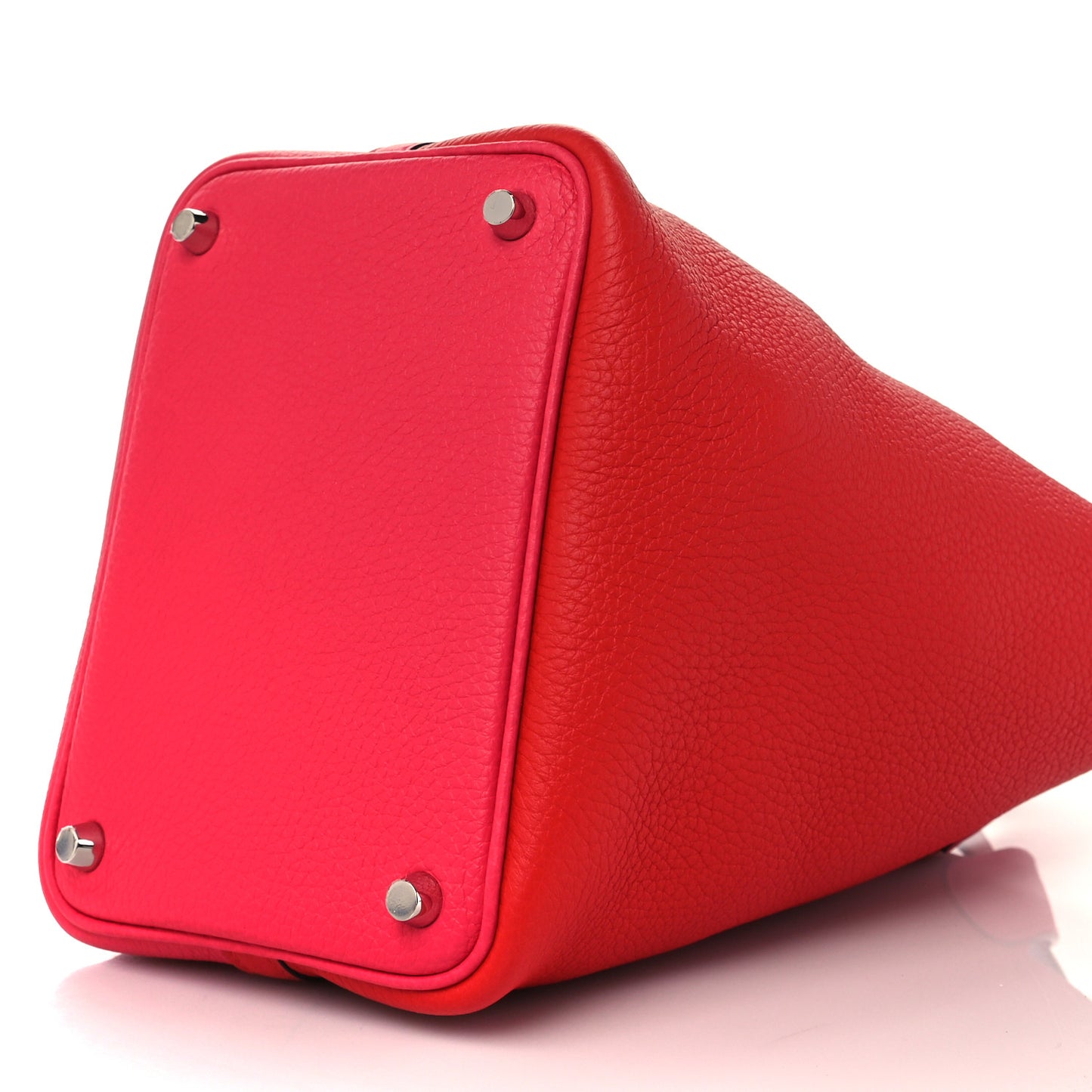 Taurillon Clemence Tri-Color Picotin Lock 18 PM Rouge Coeur Rose Extreme Bleu Zanzibar