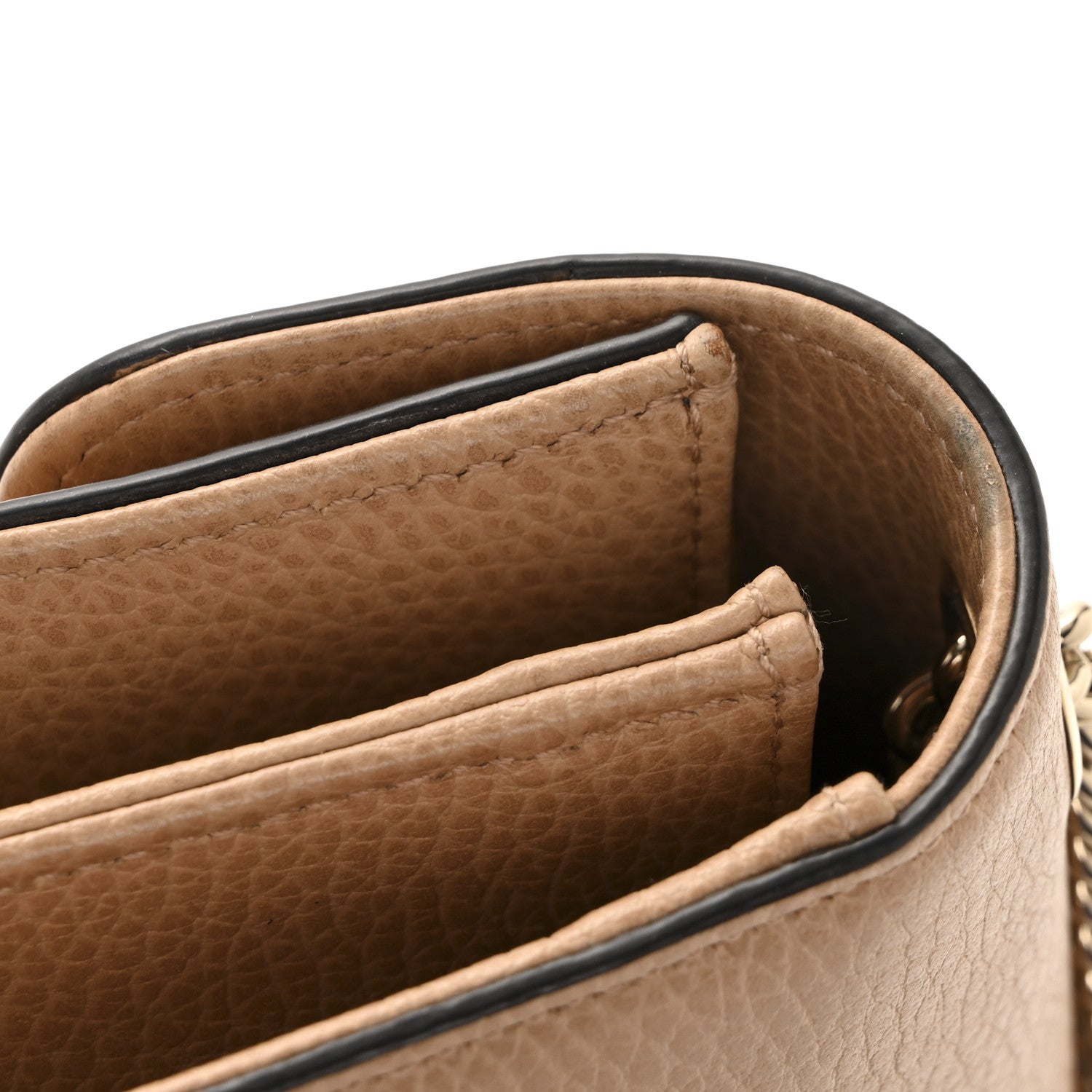 Gucci Dollar Calfskin Small Interlocking G Shoulder Bag Camelia