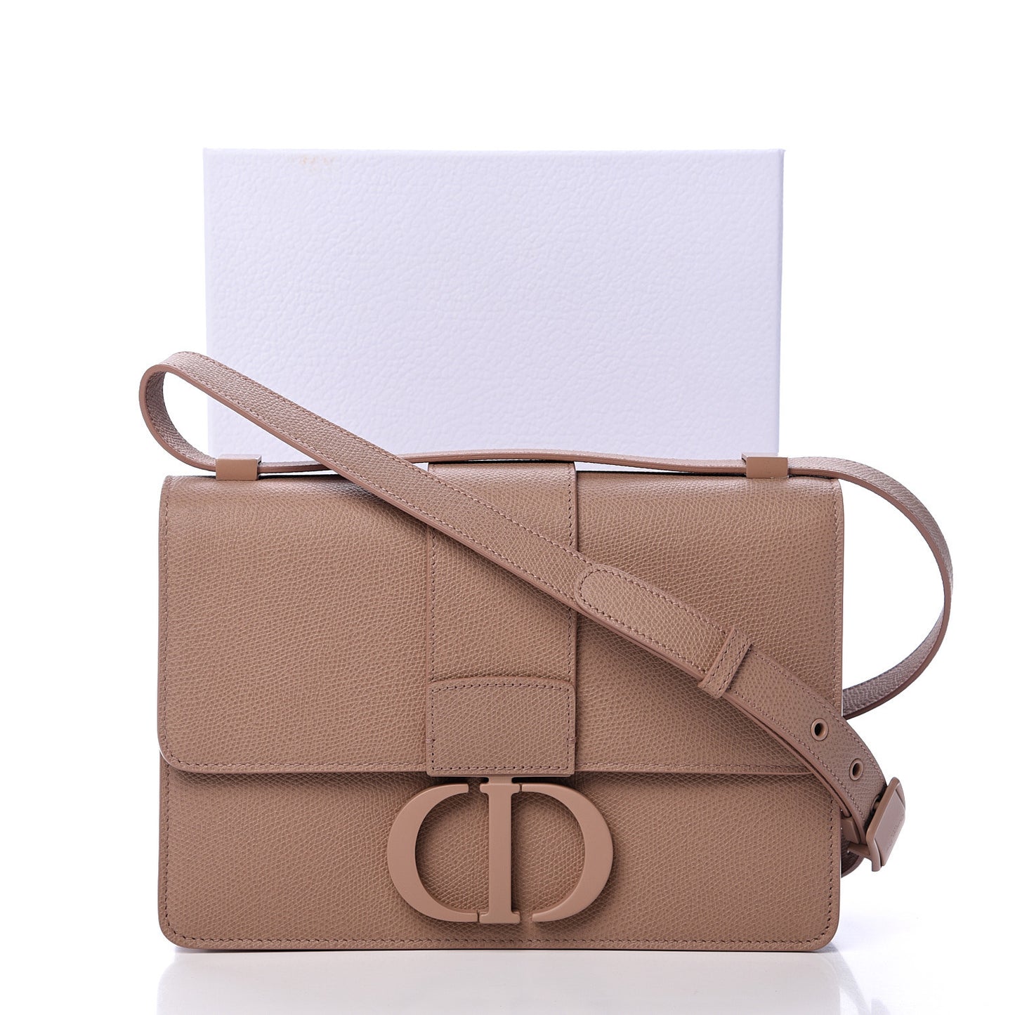 Ultra Matte Grained Calfskin 30 Montaigne Flap Bag Blush