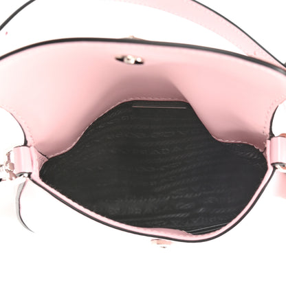 Prada Spazzolato Mini Cleo Flap Adjustable Strap Shoulder Bag Alabastro Black 5 of 9