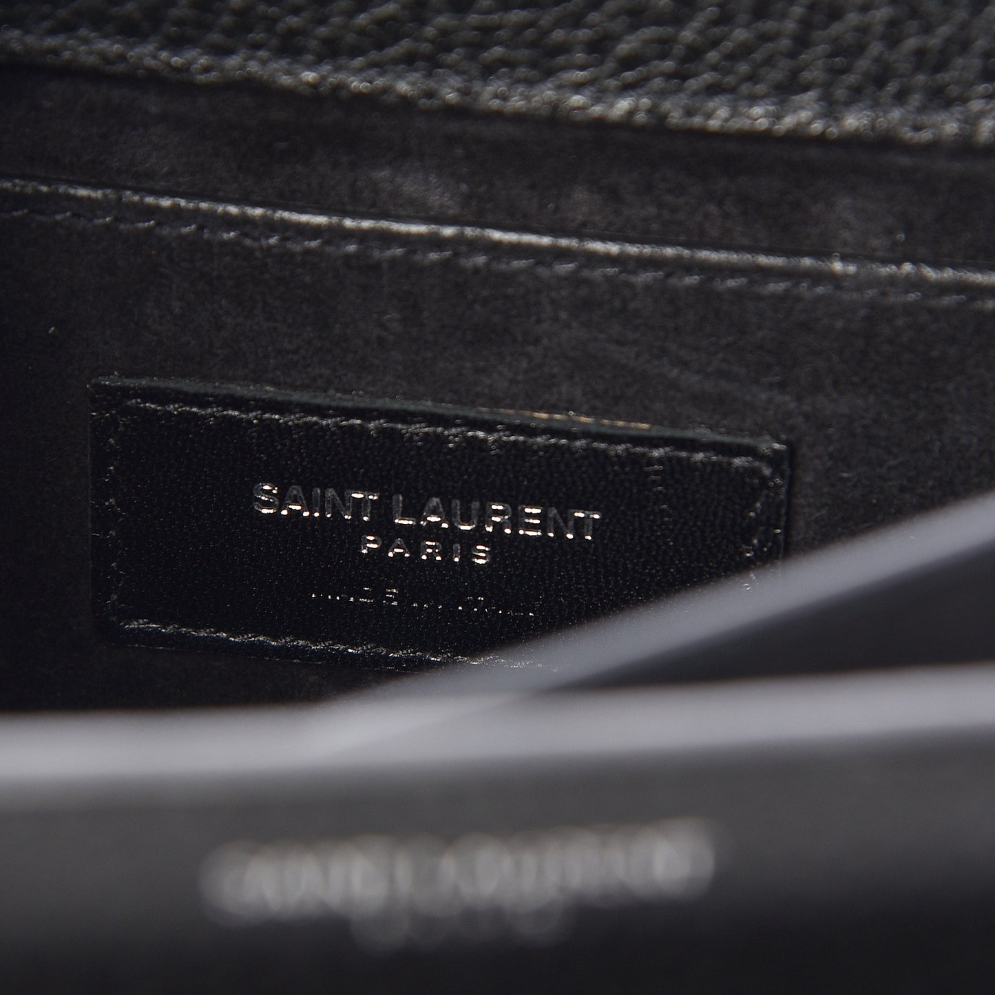 Grained Calfskin Medium Monogram Sunset Satchel Black