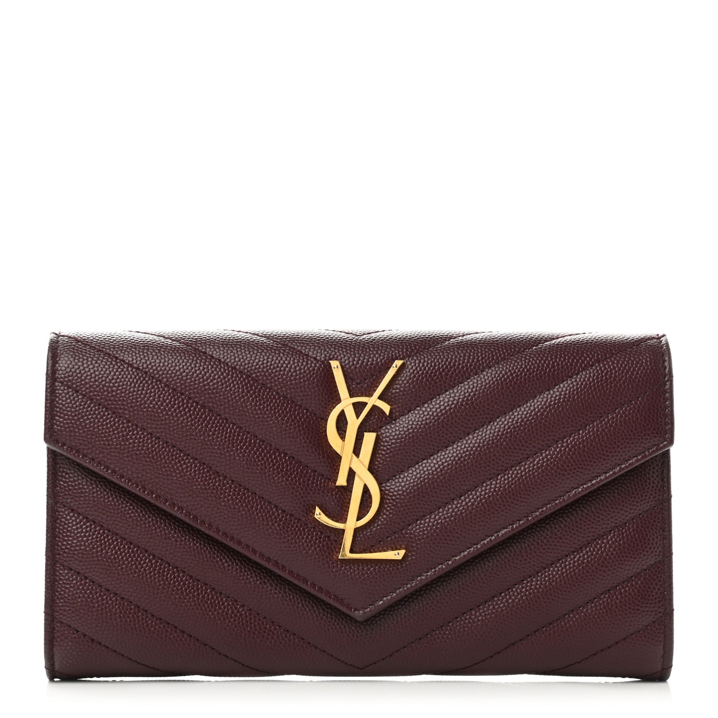 Grain De Poudre Matelasse Chevron Monogram Flap Wallet Rouge Legion