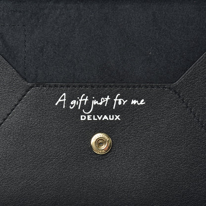 Delvaux Grained Calfskin Envelope Clutch Black 7 of 8
