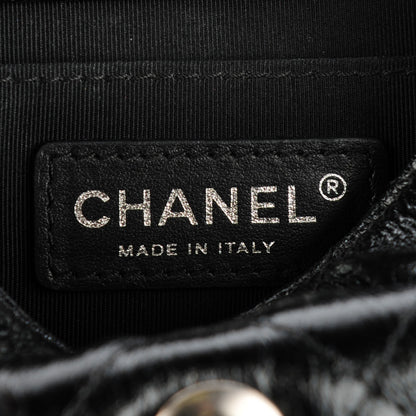 Chanel Shiny Goatskin Quilted Small Double Chained Messenger Flap Black 7 of 8