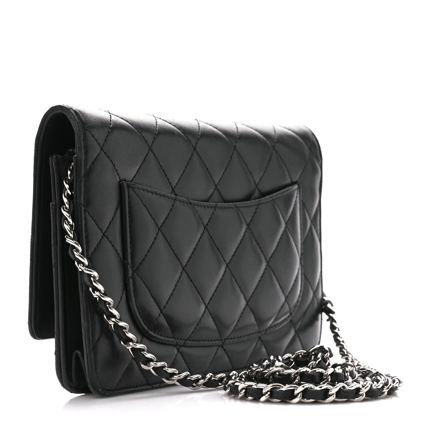 Chanel Lambskin Quilted Wallet On Chain WOC Black 3 of 11
