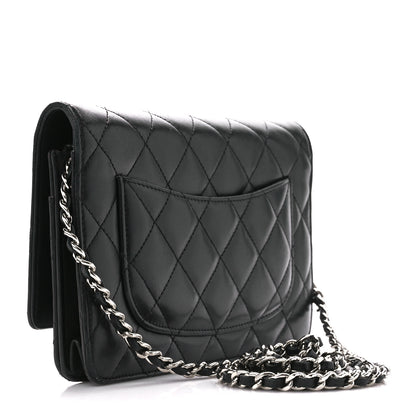 Chanel Lambskin Quilted Wallet On Chain WOC Black 3 of 11