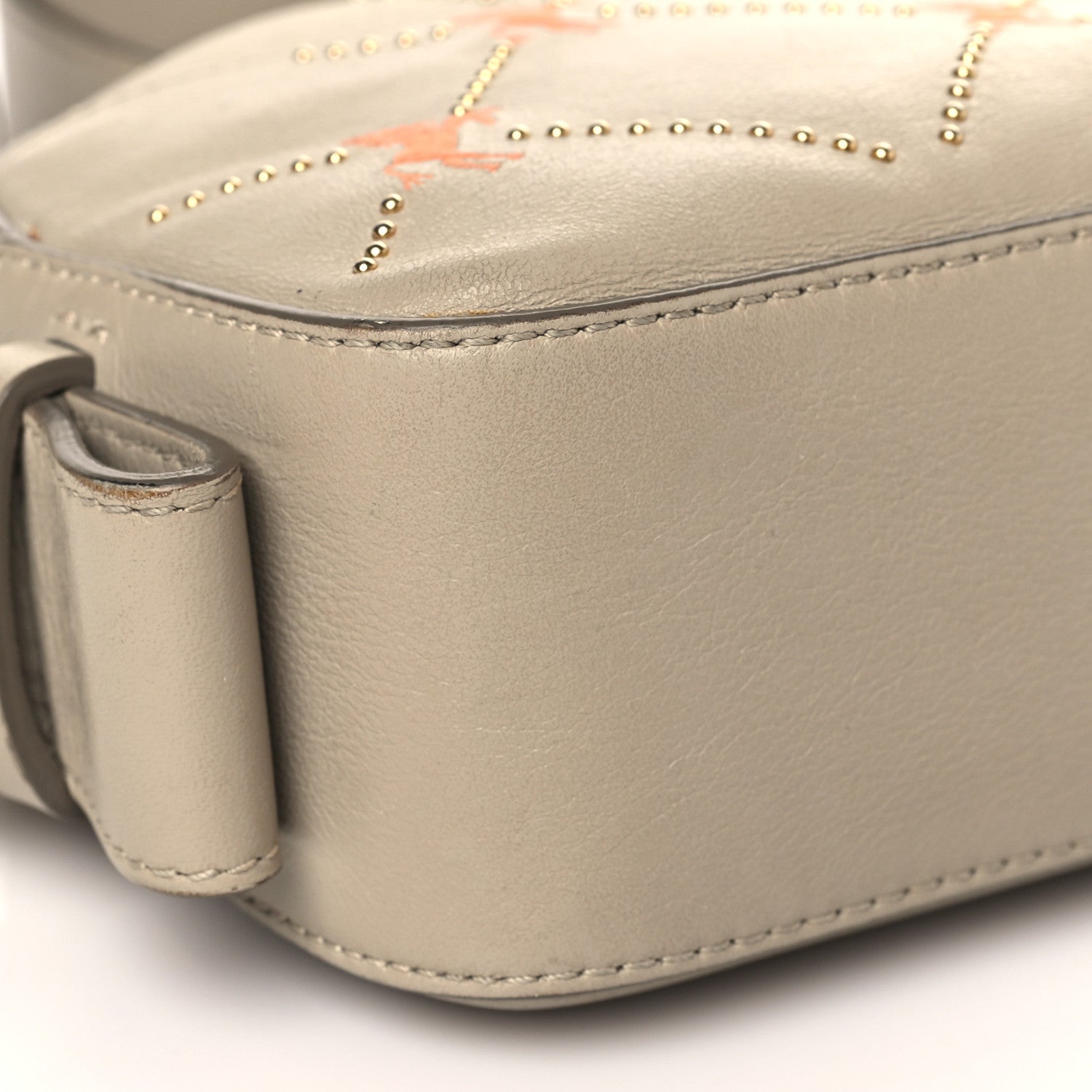 Chloe Smooth Calfskin Little Horses Embroidered Shoulder Bag Pastel Grey 7 of 11