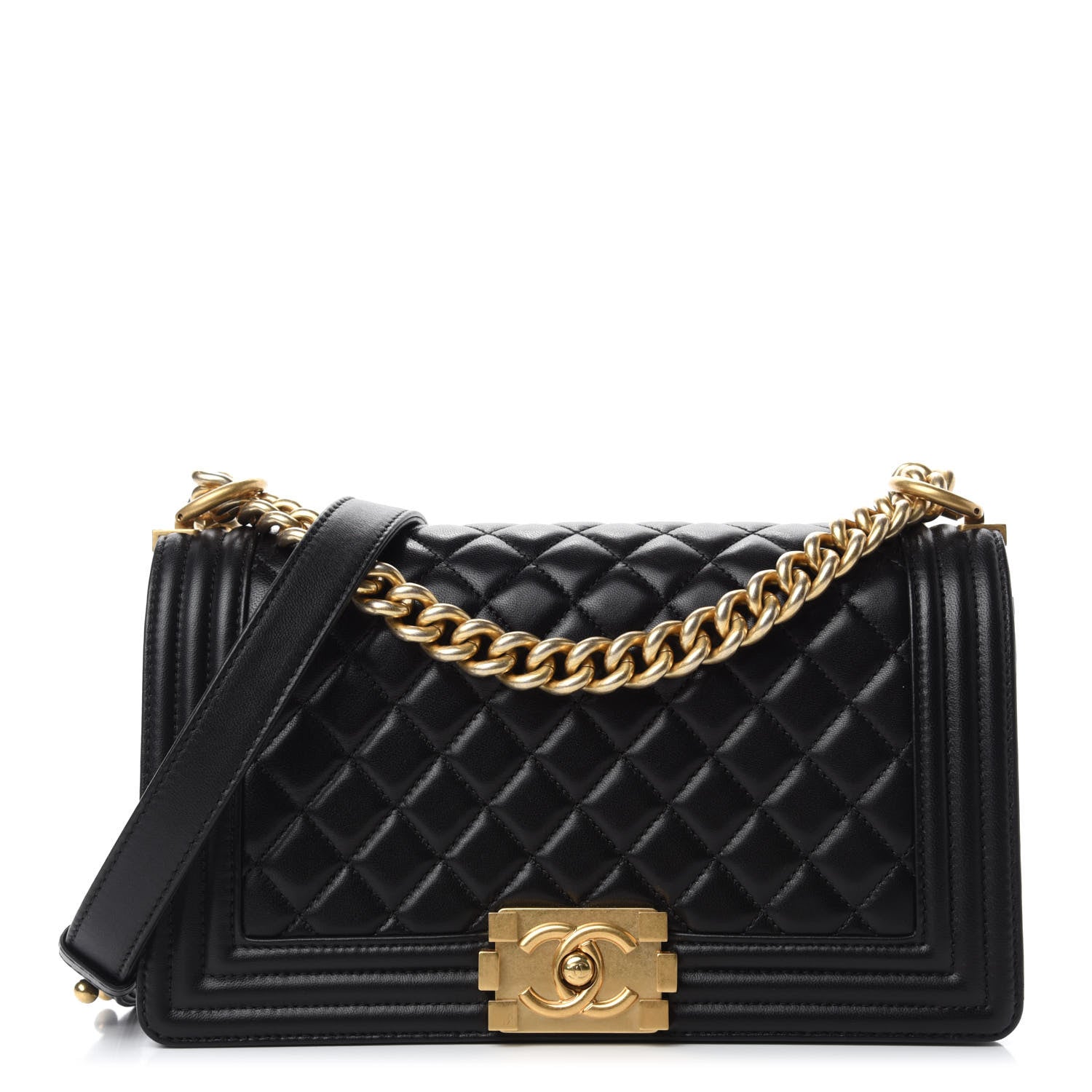 Chanel Lambskin Quilted Medium Boy Flap Black 1 of 11