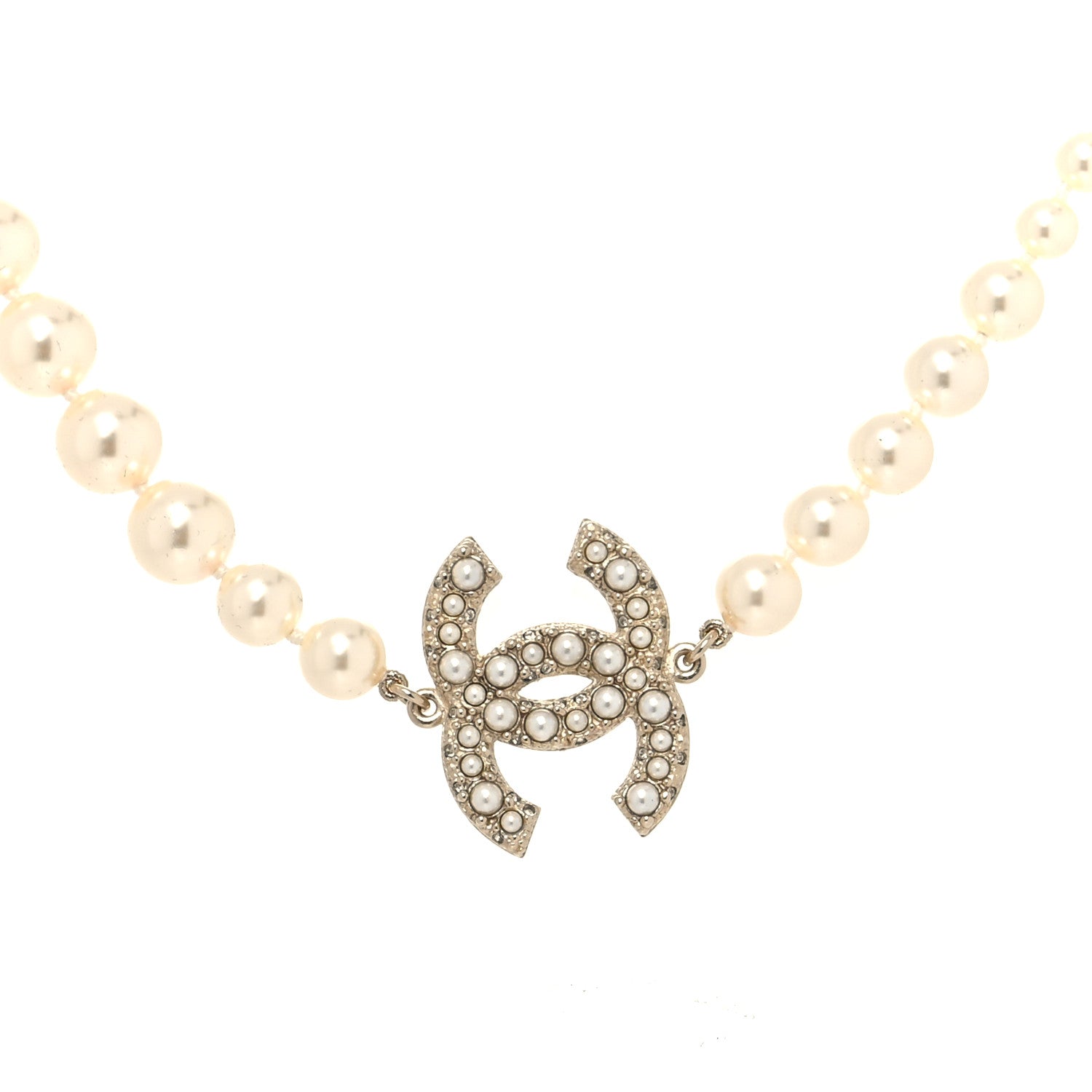 Chanel Pearl CC 100th Anniversary Necklace Light Gold 3 of 5