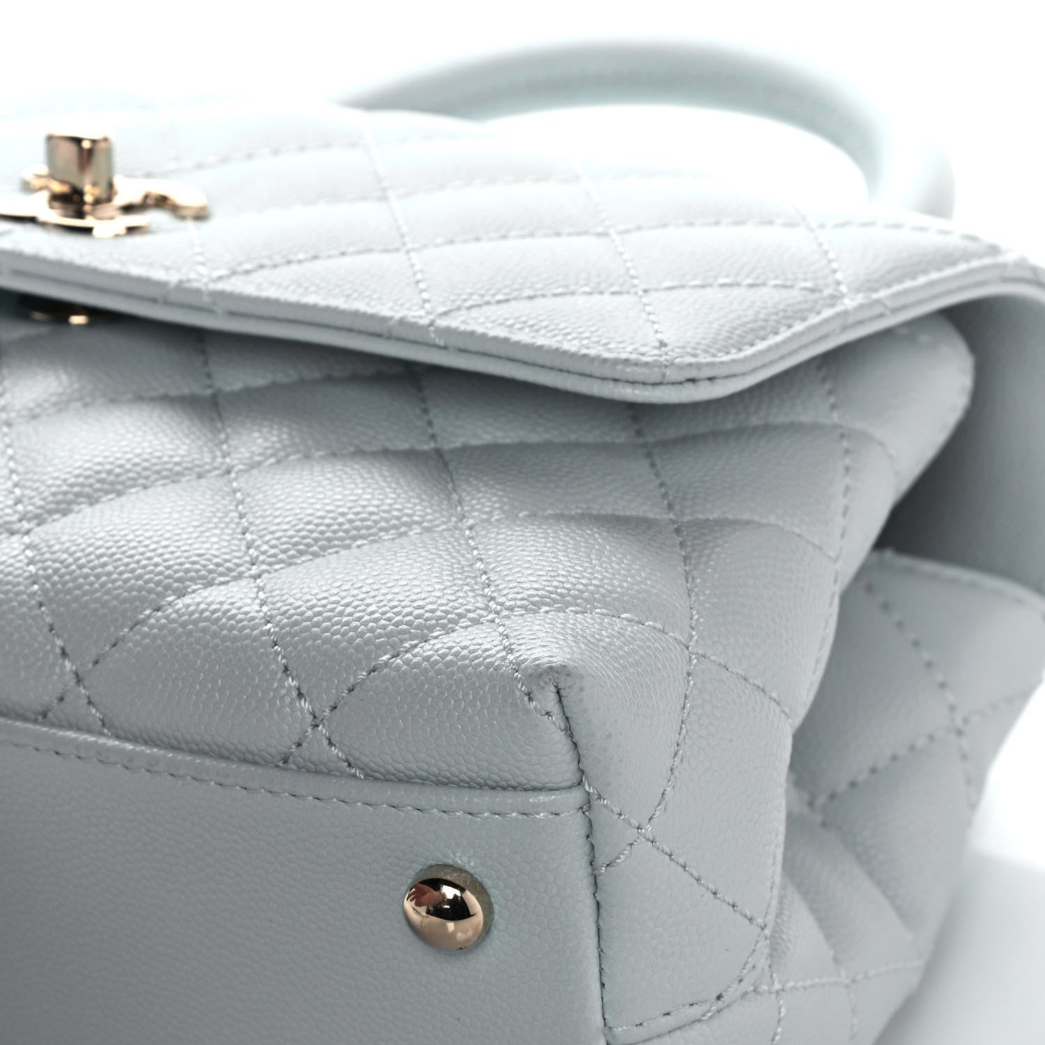 Chanel Caviar Quilted Mini Coco Handle Flap Light Blue 11 of 13