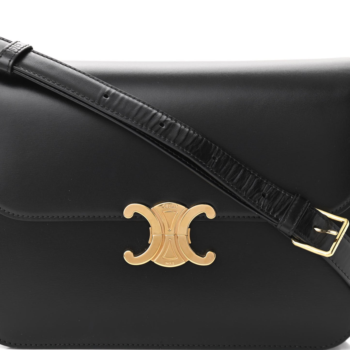 Shiny Calfskin Large Triomphe Black
