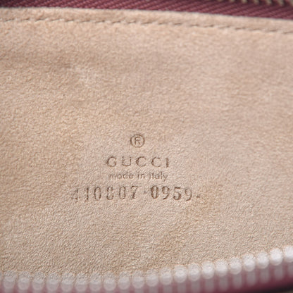 Gucci GG Supreme Monogram Blooms Suede Large Zip Pouch Beige Multicolor Dry Rose 6 of 7