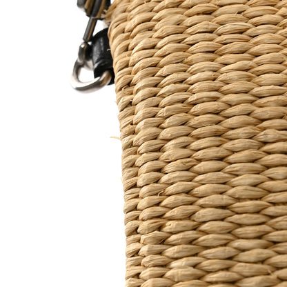 Saint Laurent Raffia Calfskin Rive Gauche Zipped Pouch Naturale Black 9 of 9