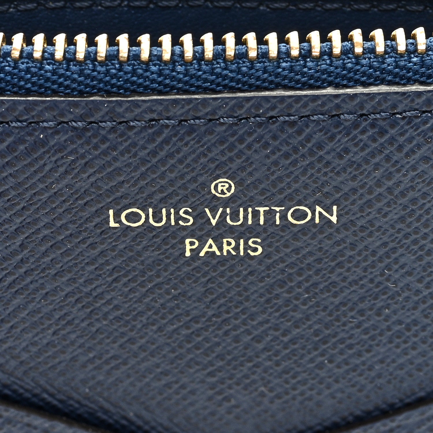 Louis Vuitton LOUIS VUITTON Calfskin Jeanne Wallet Zippered Insert Dark Blue 6 of 6