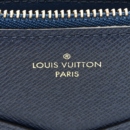 Louis Vuitton LOUIS VUITTON Calfskin Jeanne Wallet Zippered Insert Dark Blue 6 of 6