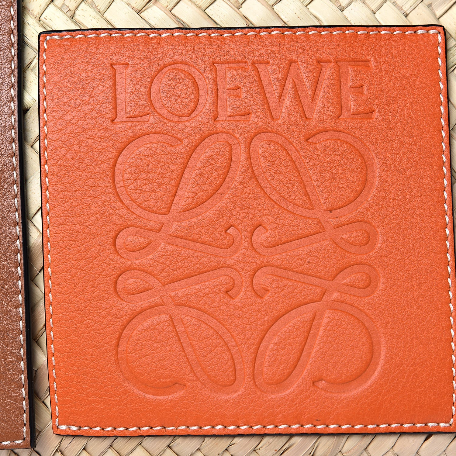 Loewe Raffia Small Basket Tote Bag Natural Orange 6 of 11