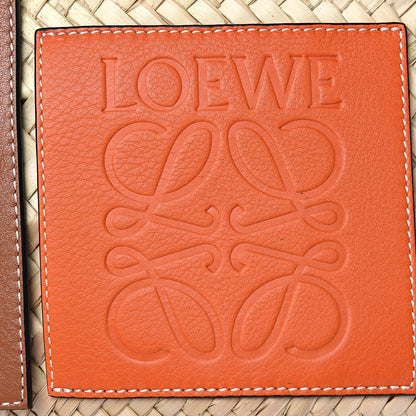 Loewe Raffia Small Basket Tote Bag Natural Orange 6 of 11