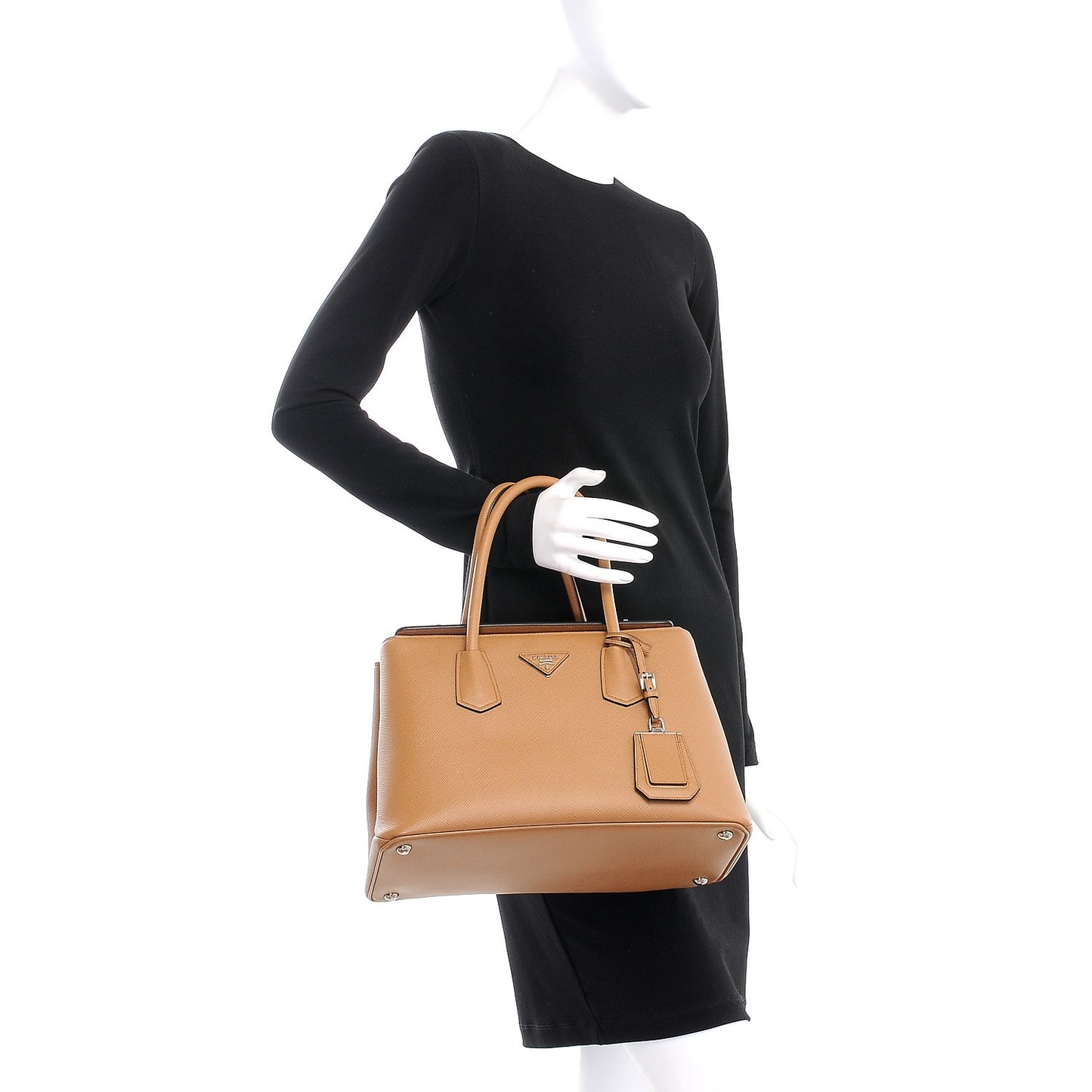 Saffiano Cuir Twin Tote Caramel