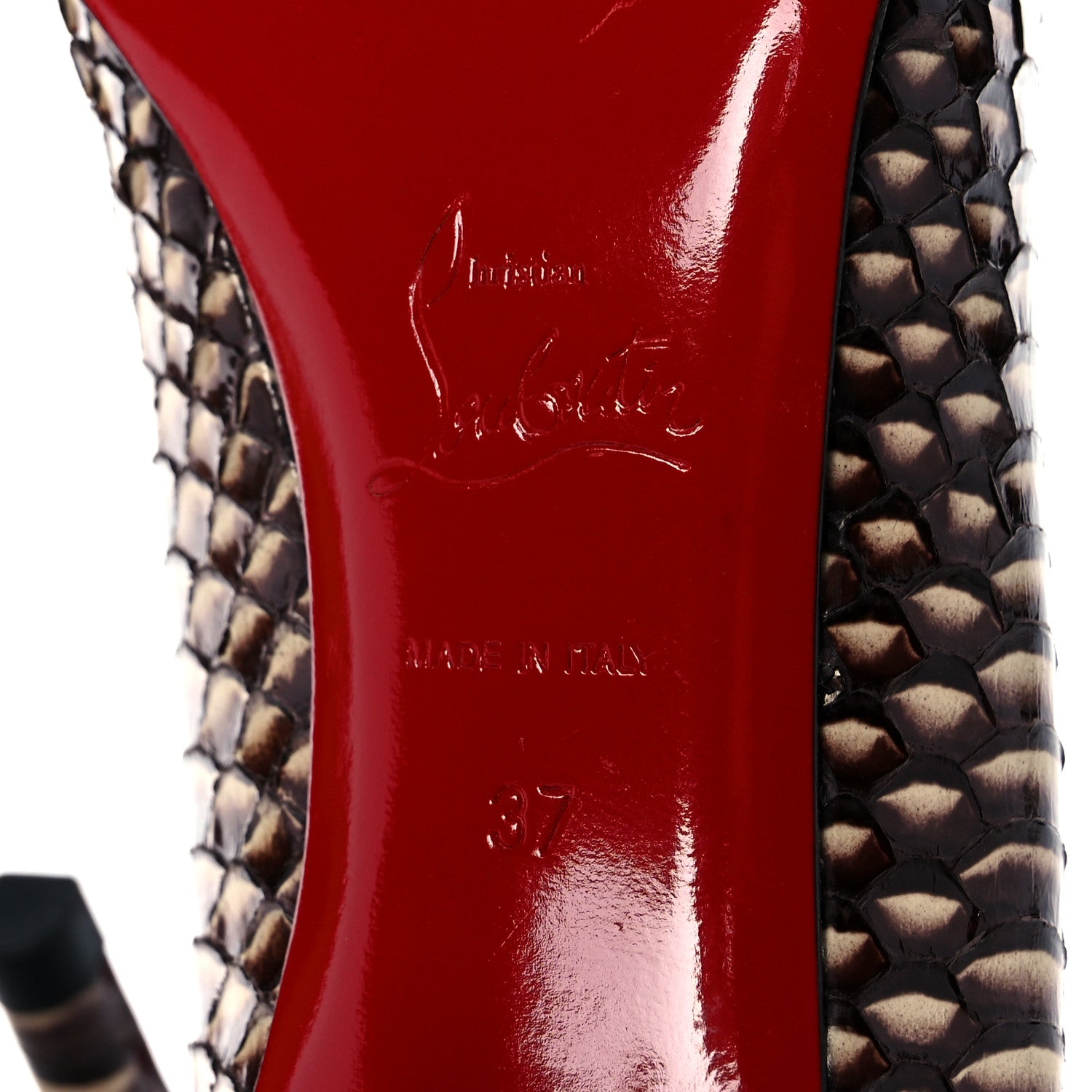 Christian Louboutin Watersnake Decollete 554 85 Pumps 37 Brown 6 of 12
