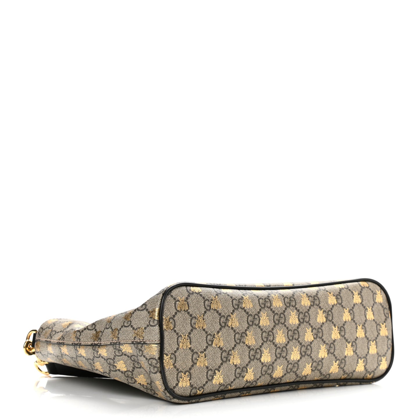 Soft GG Supreme Monogram Bees Small Crossbody Tote Beige Oro Black