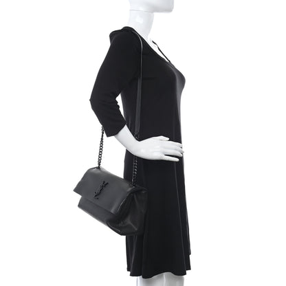 Saint Laurent Grain De Poudre Medium West Hollywood Monogram Fold-Over Black 2 of 11