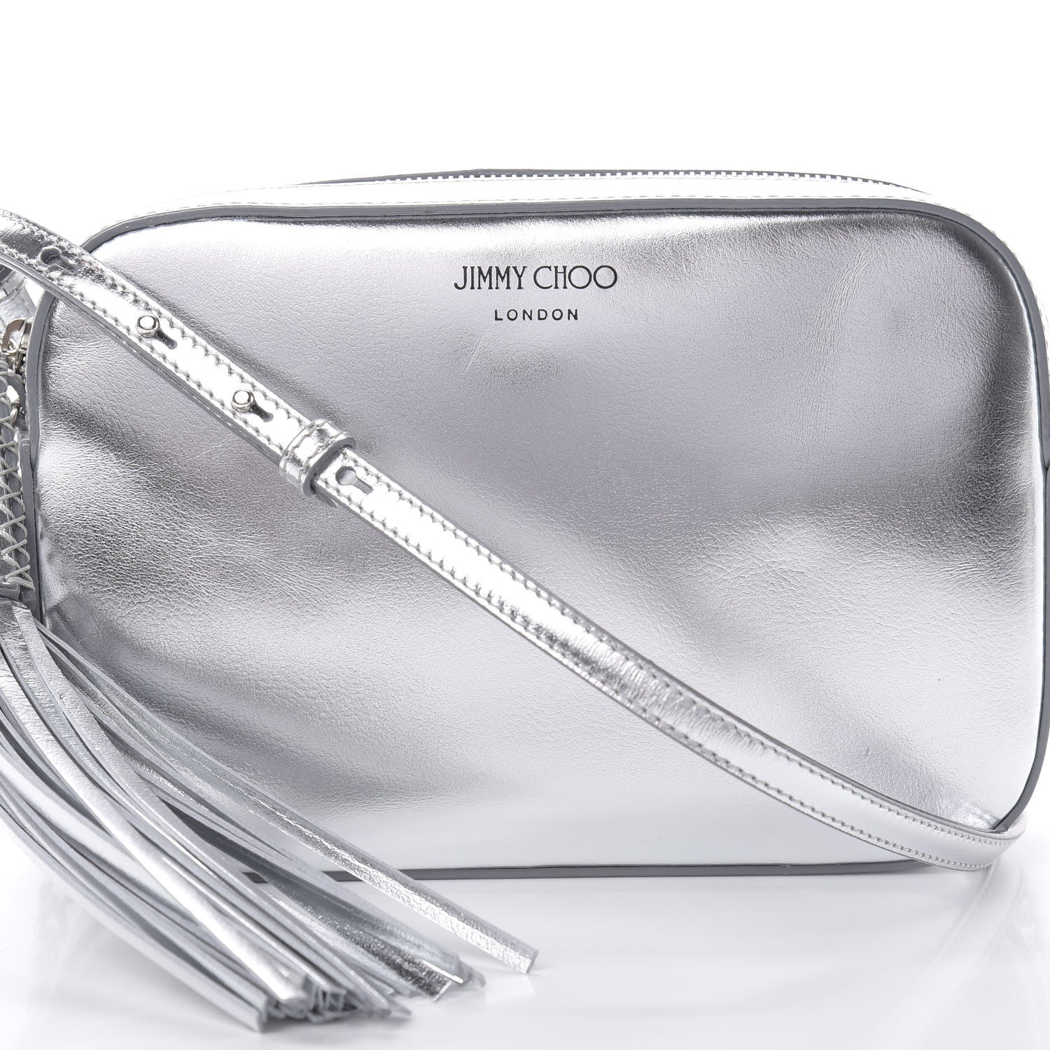 Jimmy Choo Metallic Calfskin Athini Camera Bag Silver 7 of 10