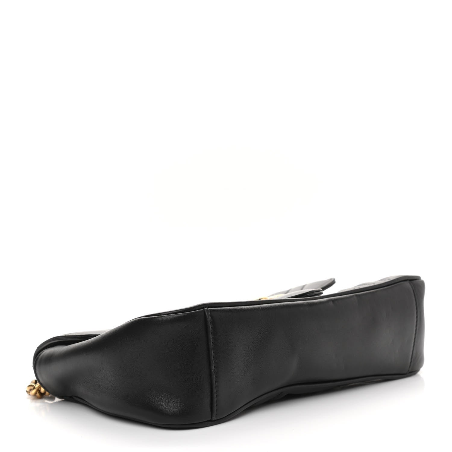 Gucci Calfskin Matelasse Small GG Marmont Shoulder Bag Black 3 of 12