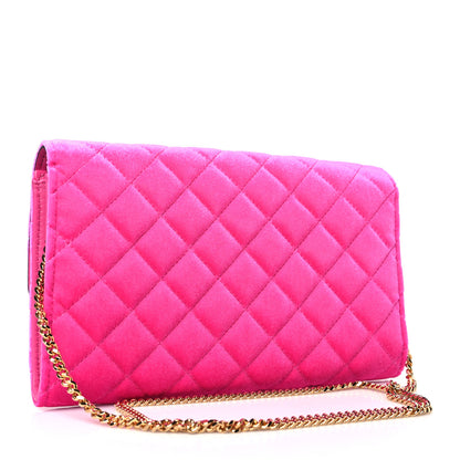 Versace Velvet Quilted Medusa Wallet On Chain Pink 3 of 8