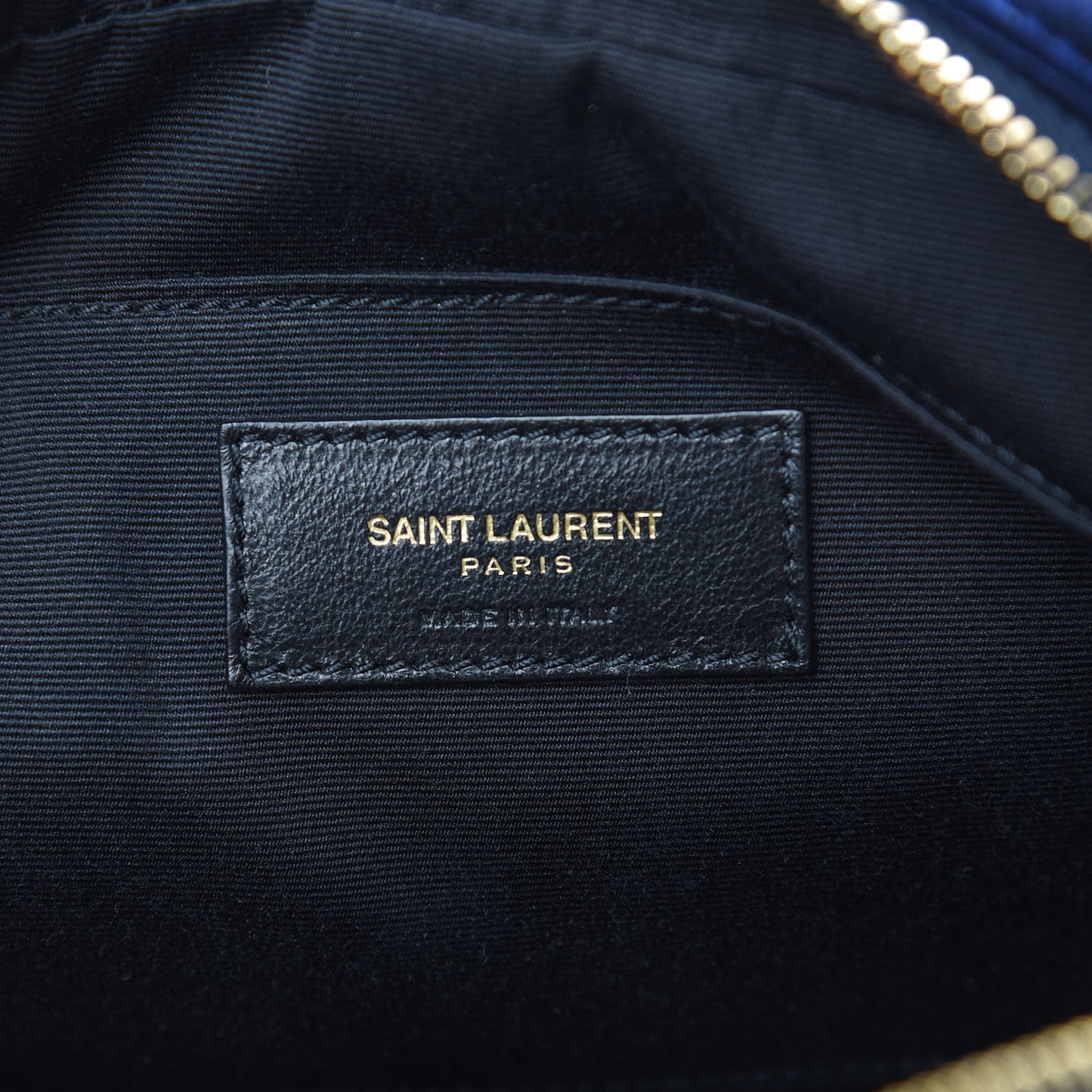 Velvet Matelasse Monogram Lou Camera Bag Navy