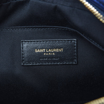 Saint Laurent Velvet Matelasse Monogram Lou Camera Bag Navy 6 of 10