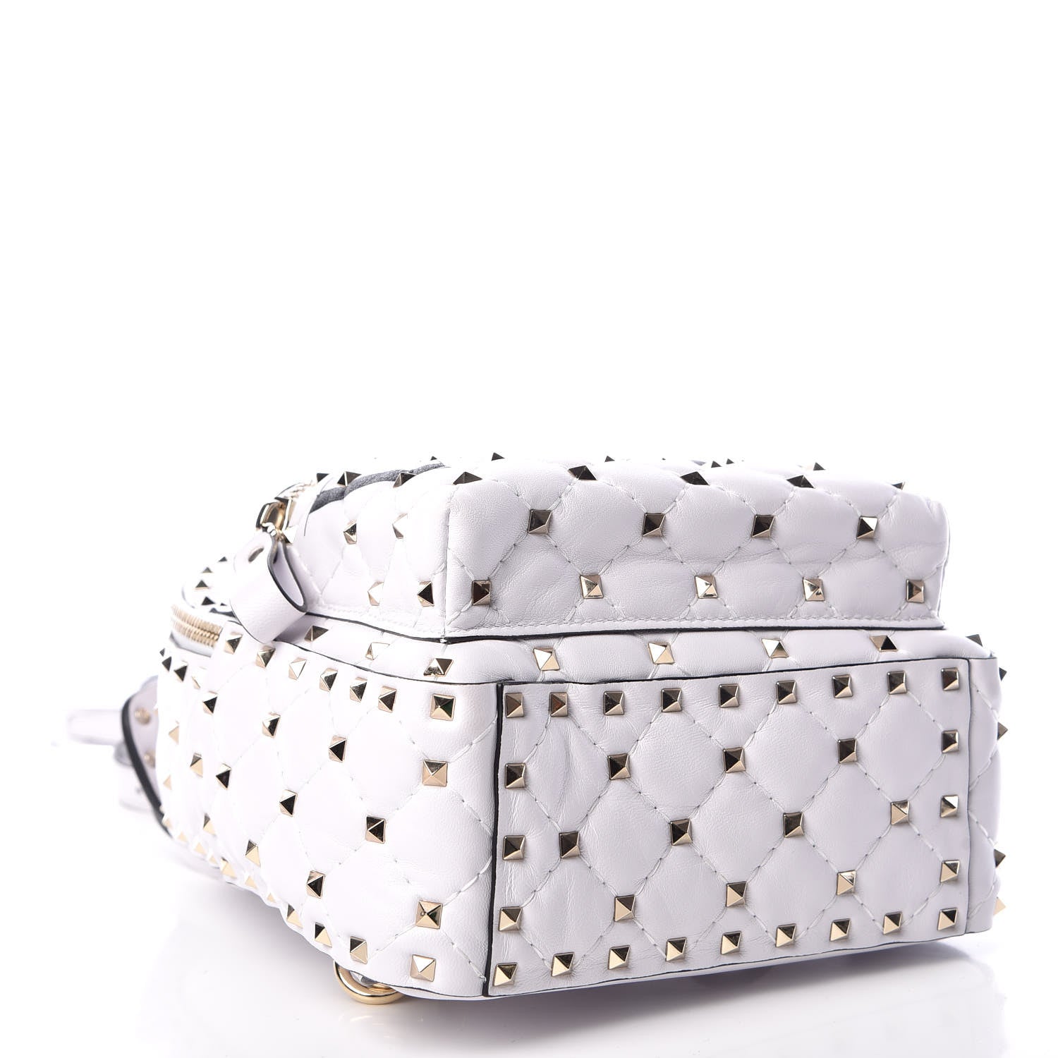 Valentino Garavani Lambskin VLTN Print Quilted Mini Rockstud Spike Backpack White 4 of 8