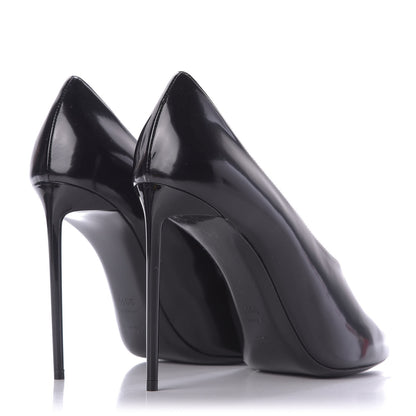 Saint Laurent Patent Calfskin Teddy High Vamp 105 Pumps 39.5 Black 4 of 10