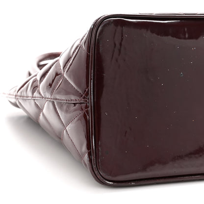 Chanel Patent Quilted Medallion Tote Burgundy 10 of 16