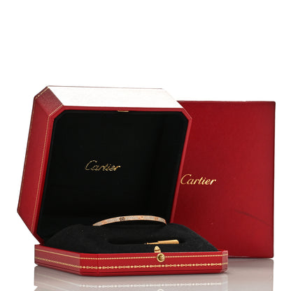 Cartier 18K Pink Gold Diamond Small LOVE Paved Bracelet 17 5 of 5
