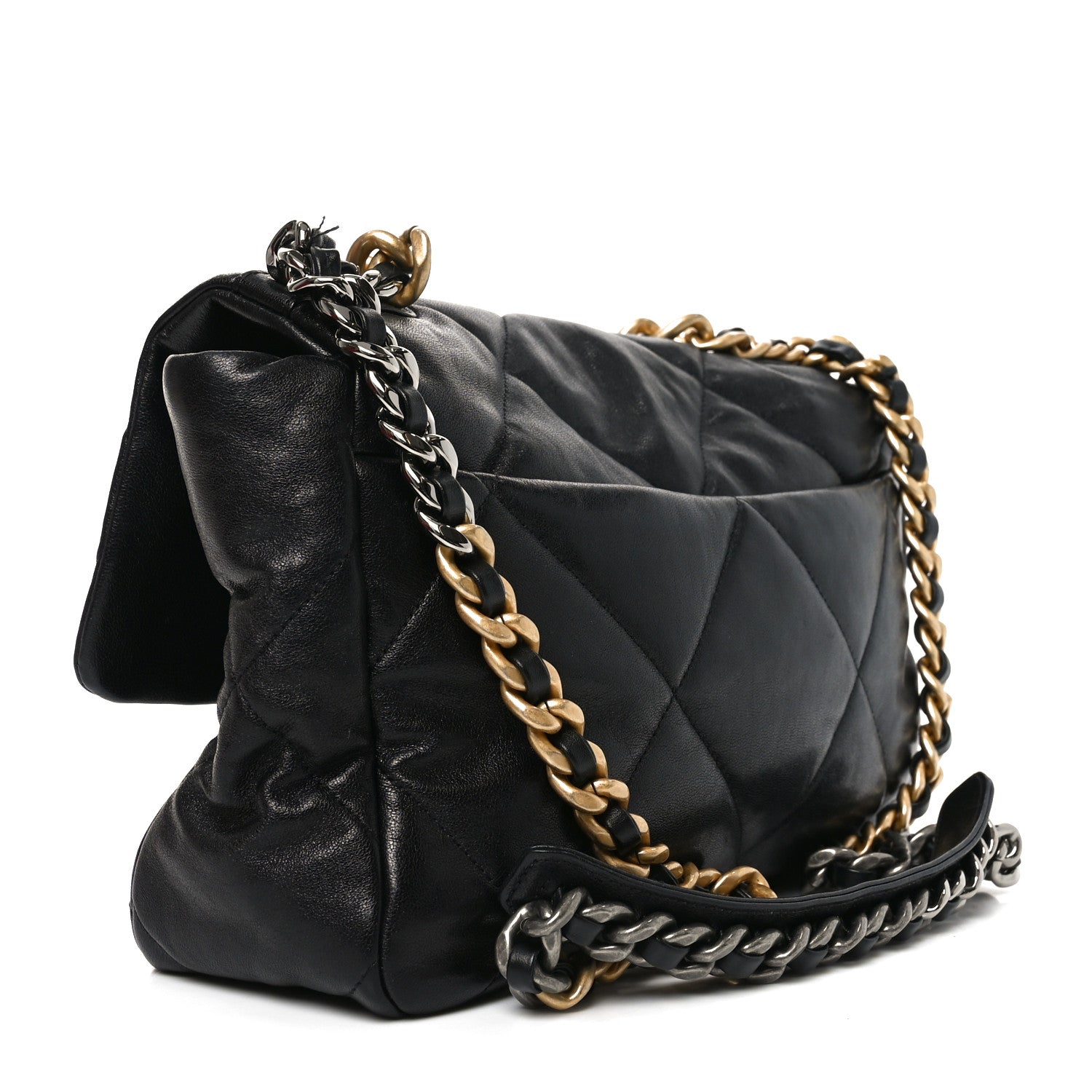 Chanel Goatskin Quilted Large Chanel 19 Flap Black 2 of 11