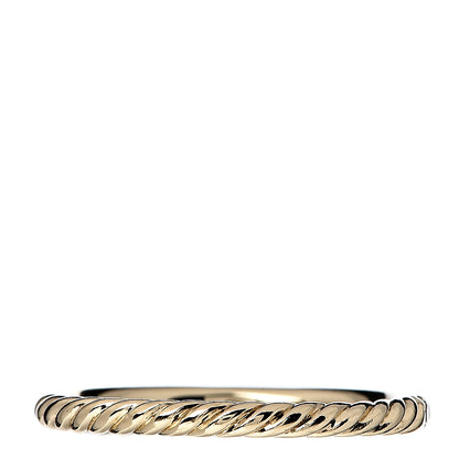 David Yurman 18K Yellow Gold Diamond 2mm Cable Collectibles Band Ring 54 7 3 of 4