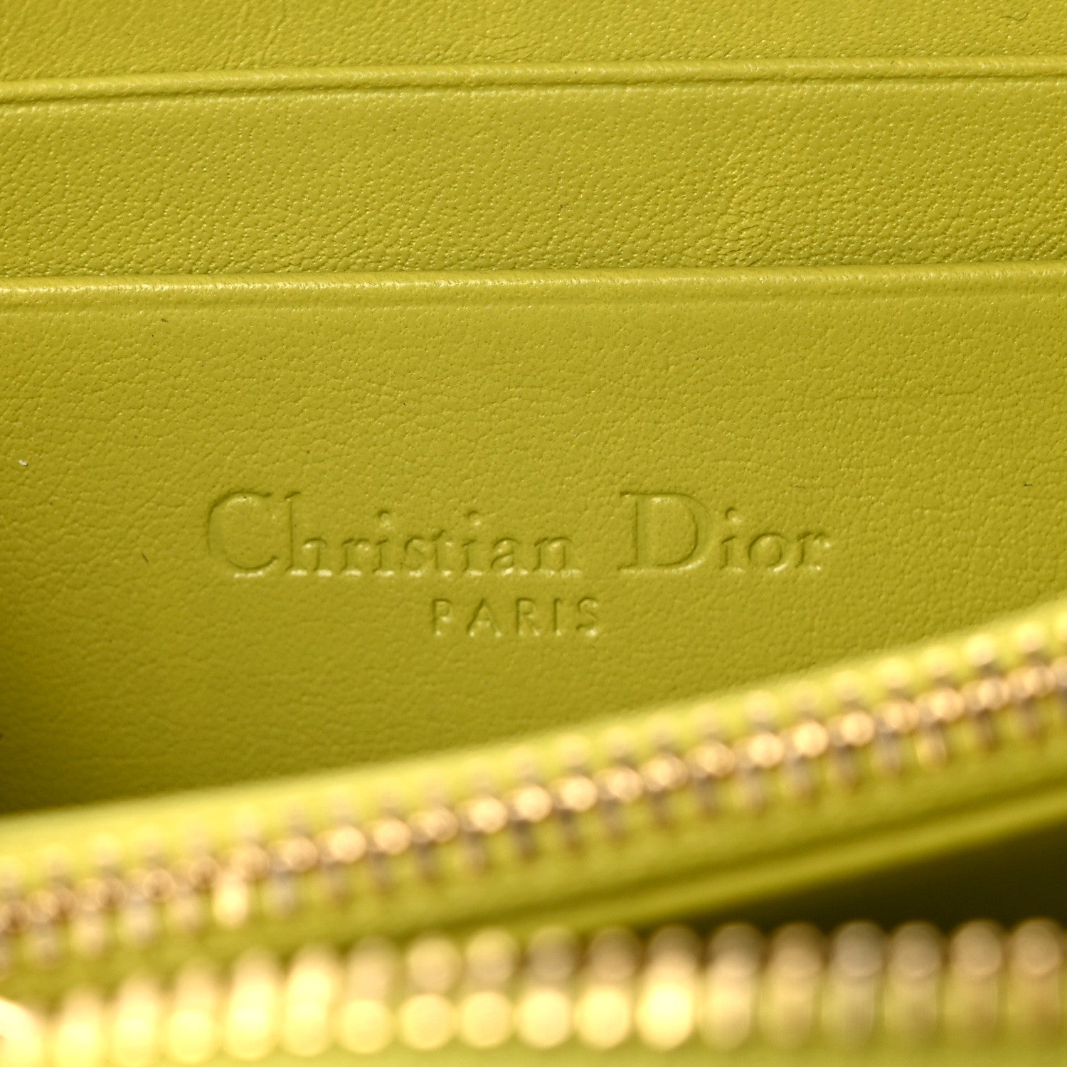 Christian Dior Patent Cannage Small Lady Dior Voyageur Coin Purse Lime 6 of 7