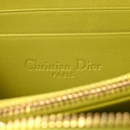 Christian Dior Patent Cannage Small Lady Dior Voyageur Coin Purse Lime 6 of 7