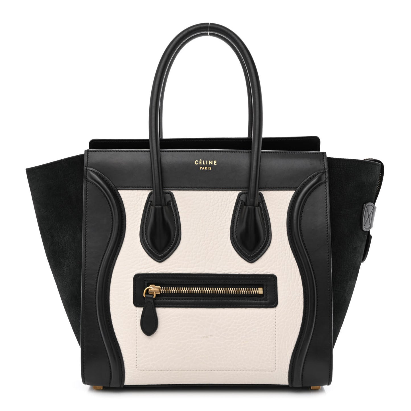 Bullhide Calfskin Micro Bi-Color Luggage Black White