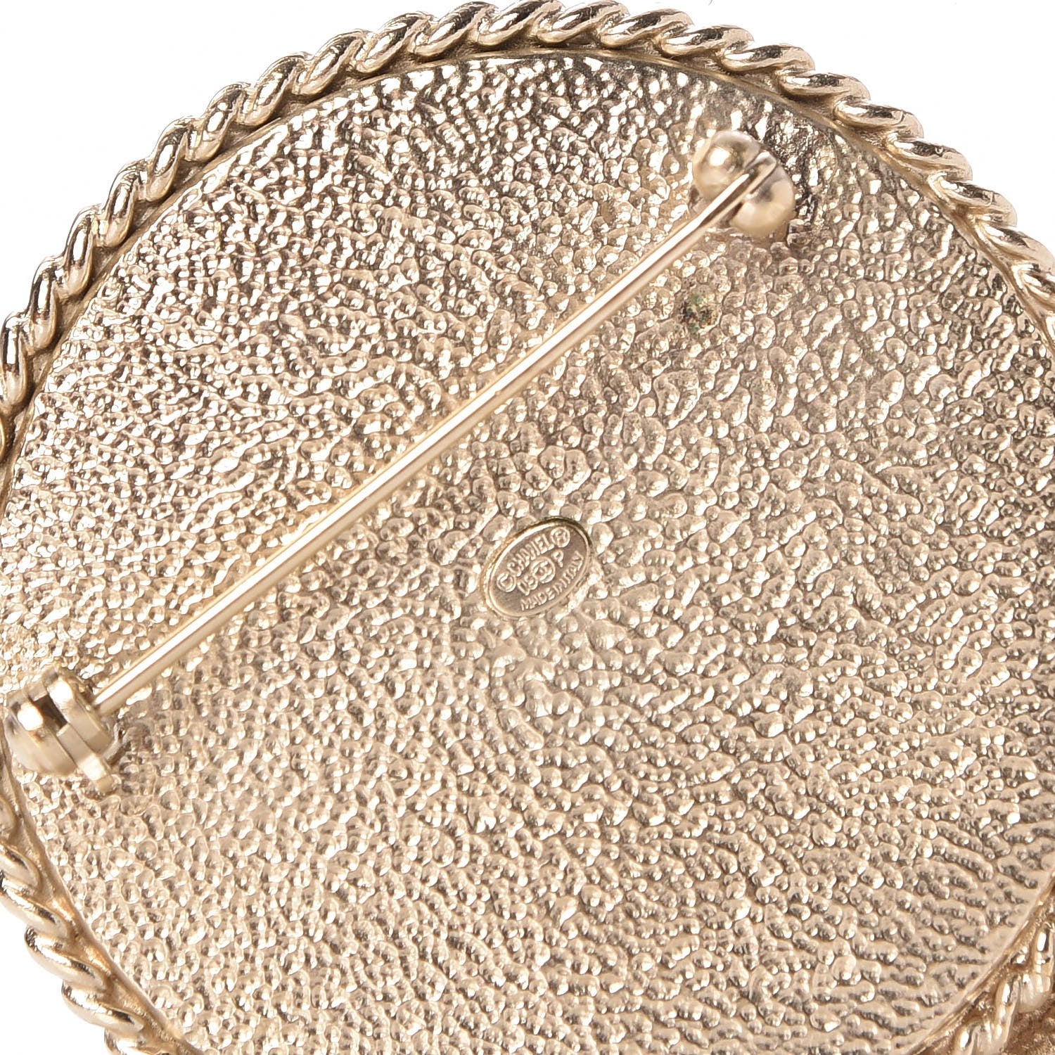 Chanel Logo Button Brooch Gold 4 of 4