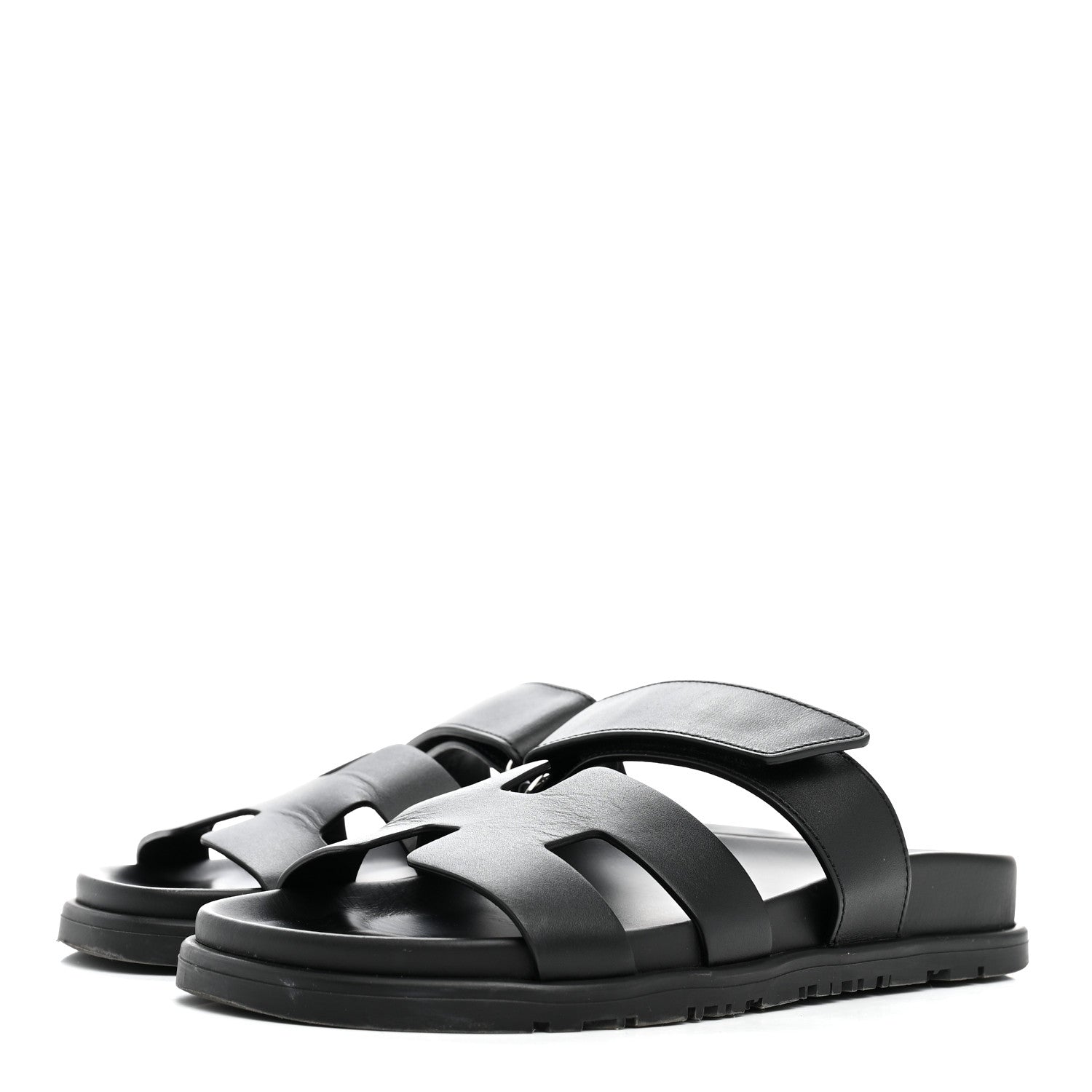 Hermes Calfskin Womens Chypre Sandals 35.5 Black 4 of 10