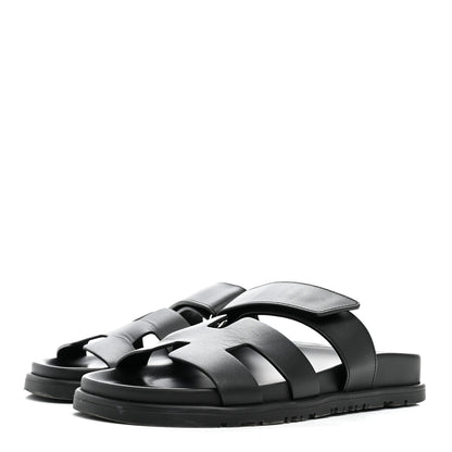 Hermes Calfskin Womens Chypre Sandals 35.5 Black 4 of 10