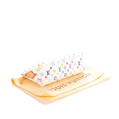 Louis Vuitton Monogram Multicolor Cosmetic Pouch White Litchi 4 of 7