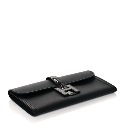 Hermes Swift Shiny Alligator Jige Elan 29 Touch Clutch Black 5 of 15