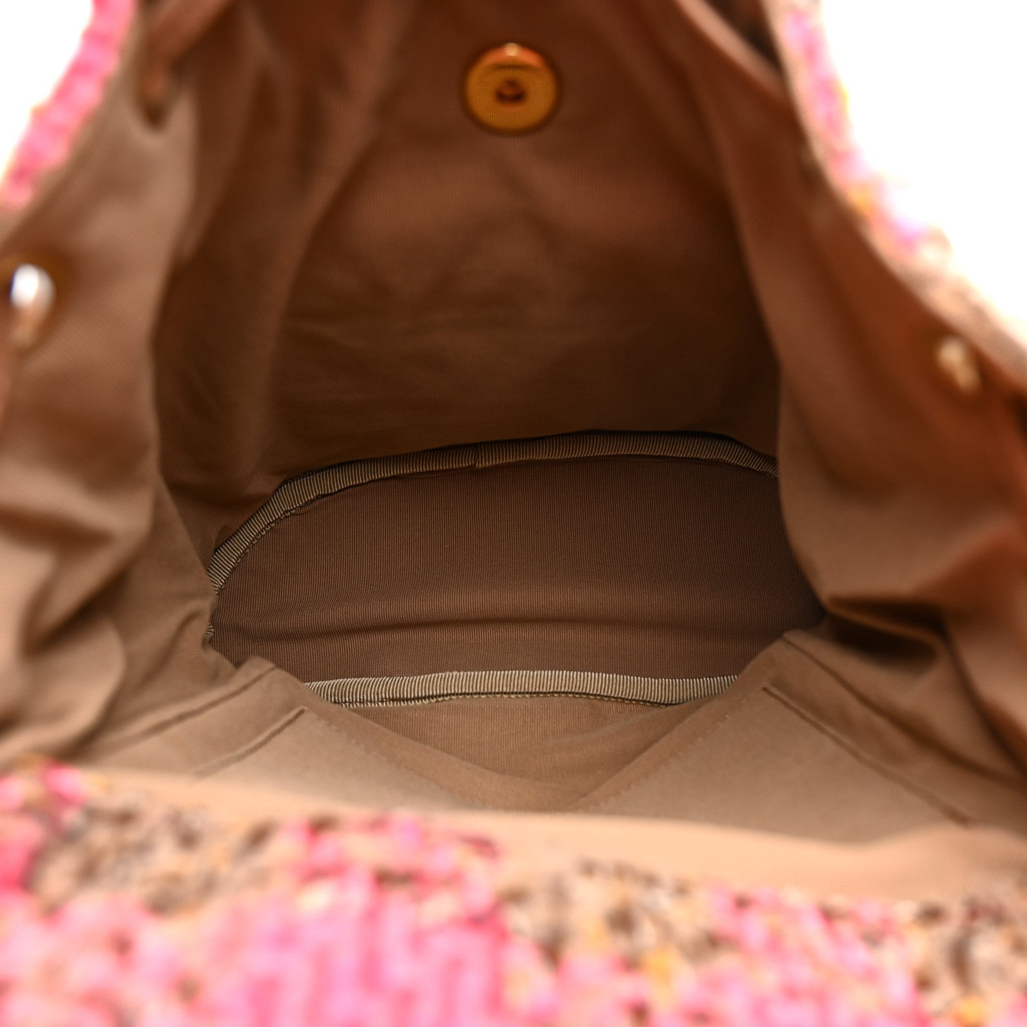 Chanel Wool Tweed Elegant Backpack Pink Brown 5 of 13