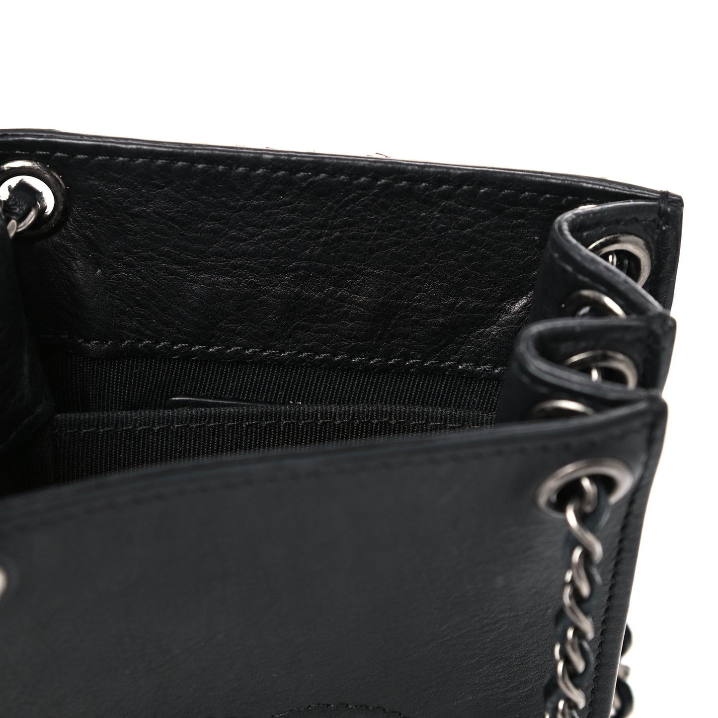 Calfskin CC Phone Holder Crossbody Black